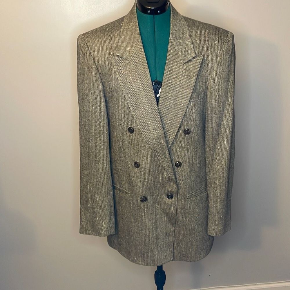 Vintage 80's Cellini Oversized Blazer Brown Tan Olive Fits a Size M-XL